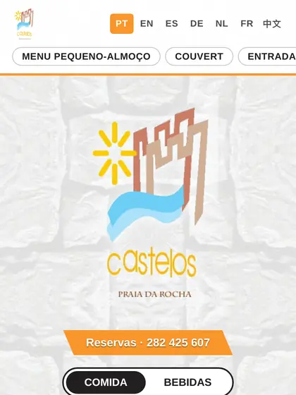 Menu digital de Castelos