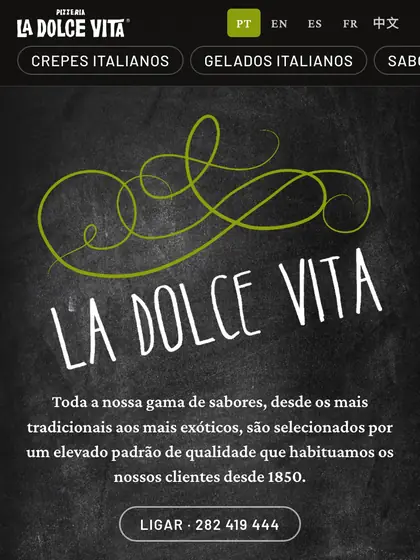 Menu digital de La Dolce Vita