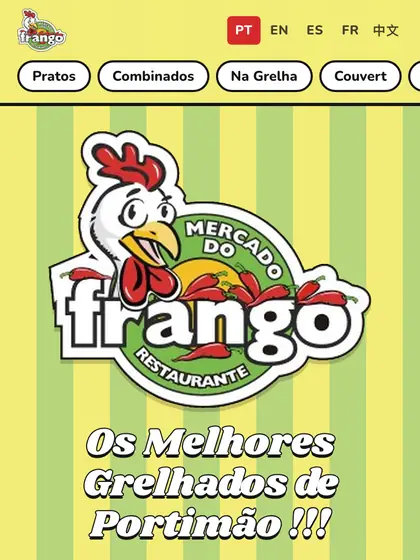 Menu digital de Mercado do Frango