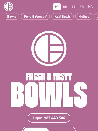 Menu digital de Poké Lagos