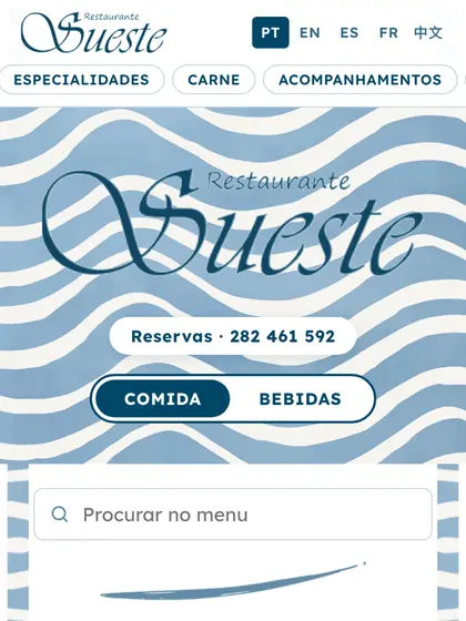 Menu digital de Sueste