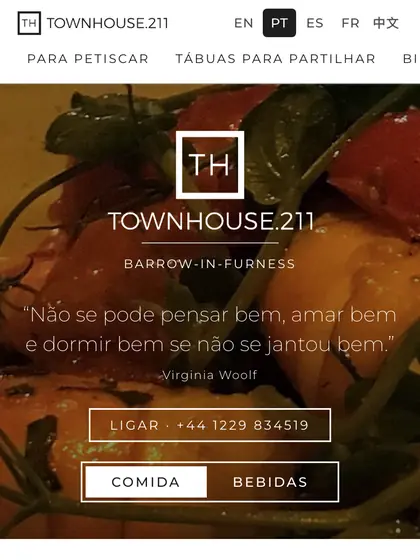Menu digital de Townhouse.211