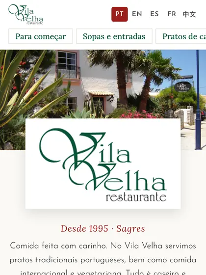 Menu digital de Vila Velha